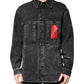 Black Logo Cotton Stretch Denim Jacket
