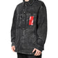 Black Logo Cotton Stretch Denim Jacket