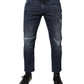 Dolce & Gabbana Blue Cotton Stretch Skinny Men Denim Jeans