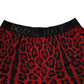 Dolce & Gabbana Red Leopard Print Viscose Bermuda Shorts