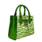 Hamilton Small Leather Zebra Print Satchel Crossbody Jungle Green