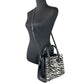 Hamilton Small Leather Zebra Print Satchel Crossbody Black/White