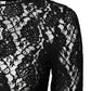 Dolce & Gabbana Black Floral Lace Long Sleeves Pullover Top