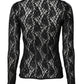 Dolce & Gabbana Black Floral Lace Long Sleeves Pullover Top