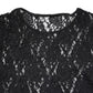 Dolce & Gabbana Black Floral Lace Long Sleeves Pullover Top