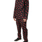 Dolce & Gabbana Black Floral Print Cotton Men Pajama Set Sleepwear