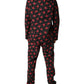 Dolce & Gabbana Black Floral Print Cotton Men Pajama Set Sleepwear