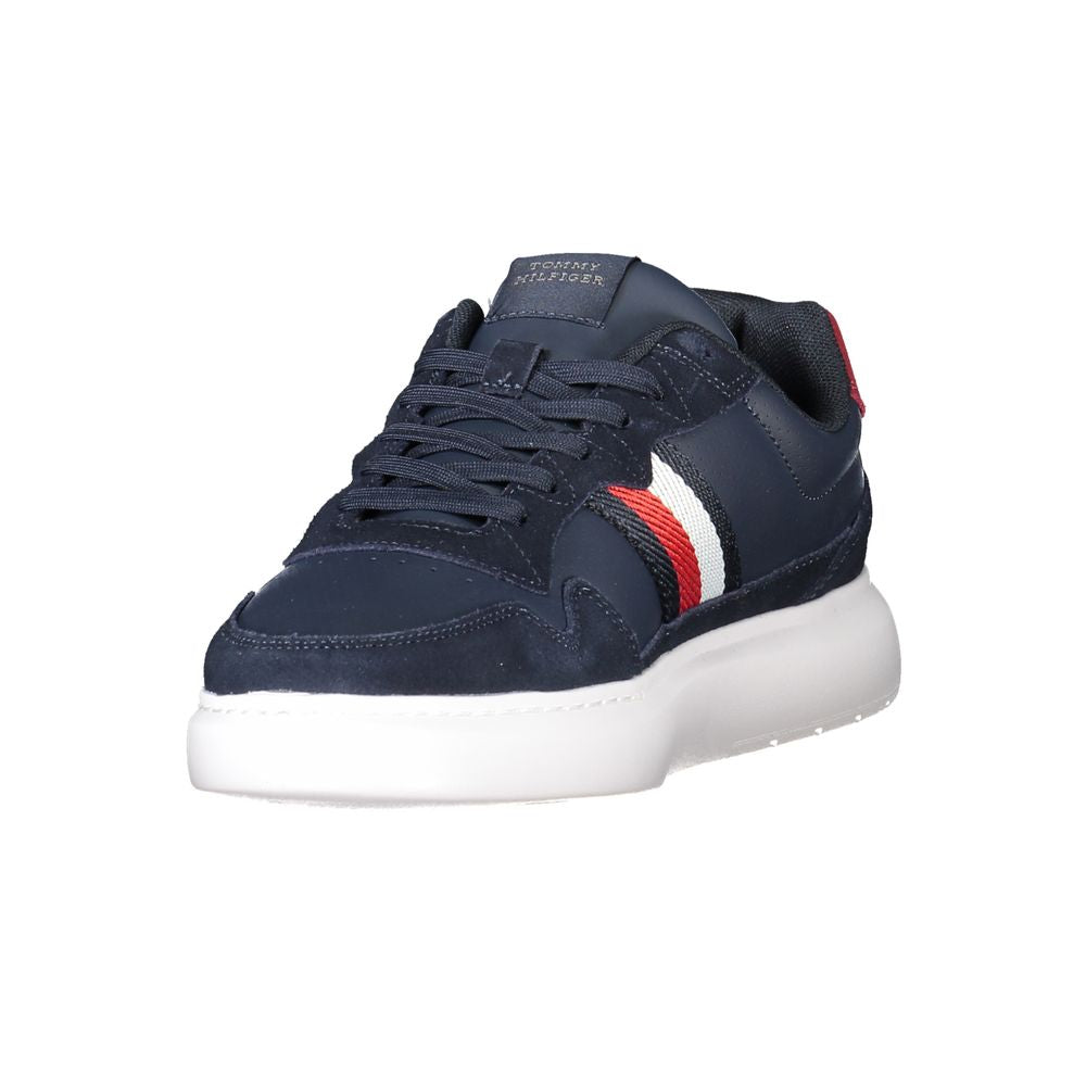 Blue Leather Men Sneaker