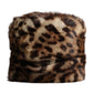 Dolce & Gabbana Brown Leopard Faux Fur Women Bucket Hat