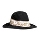 Dolce & Gabbana Black Logo Sequin Embroidery Wide Brim Hat