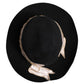 Dolce & Gabbana Black Logo Sequin Embroidery Wide Brim Hat