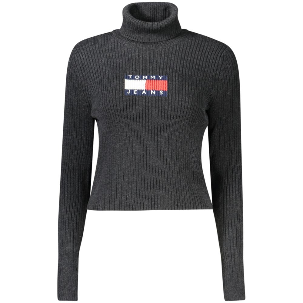 Schwarzer Polyester-Damenpullover