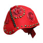 Dolce & Gabbana Red Crystal Gold Roses Brooch Embellished Hat