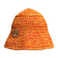 Dolce & Gabbana Orange Cotton Crochet DG Logo Bucket  Hat