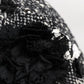 Dolce & Gabbana Black Wool White Floral Embellished Cloche Hat