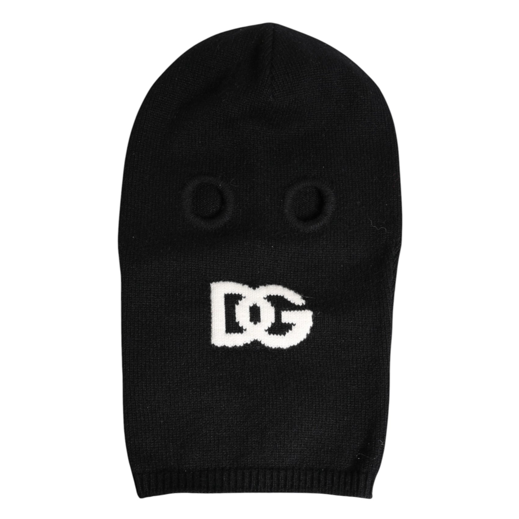 Dolce & Gabbana Black Cashmere Knitted Ski Mask Balaclava Hat
