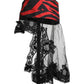 Dolce & Gabbana Black Red Stripes Lace Tulle Bucket Hat