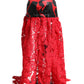Dolce & Gabbana Red Black Lace Tulle Cotton Baseball Cap