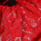Dolce & Gabbana Red Black Lace Tulle Cotton Baseball Cap