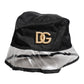 Dolce & Gabbana Black Nylon PVC DG Logo Bucket Hat