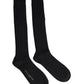 Dolce & Gabbana Black DG Logo Print Over The Calf Socks