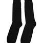 Dolce & Gabbana Black Solid Cotton Mid Calf Men Socks