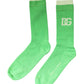 Dolce & Gabbana Green DG Logo Mid Calf Men Nylon Socks