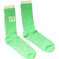 Dolce & Gabbana Green DG Logo Mid Calf Men Nylon Socks