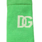 Dolce & Gabbana Green DG Logo Mid Calf Men Nylon Socks