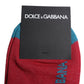 Dolce & Gabbana Red Cotton DG Logo Print Mid Calf Socks