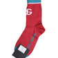 Dolce & Gabbana Red Cotton DG Logo Print Mid Calf Socks