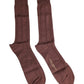 Dolce & Gabbana Brown Stretch Logo Print Mid Calf Socks