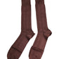 Dolce & Gabbana Brown Stretch Logo Print Mid Calf Socks