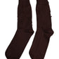 Dolce & Gabbana Brown Solid Cotton Stretch Mid Calf Socks