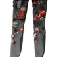 Dolce & Gabbana Black Stretch Carretto Crystal Stockings Socks