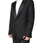 Dolce & Gabbana Black Wool Single Breasted Coat Blazer