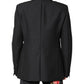 Dolce & Gabbana Black Wool Single Breasted Coat Blazer