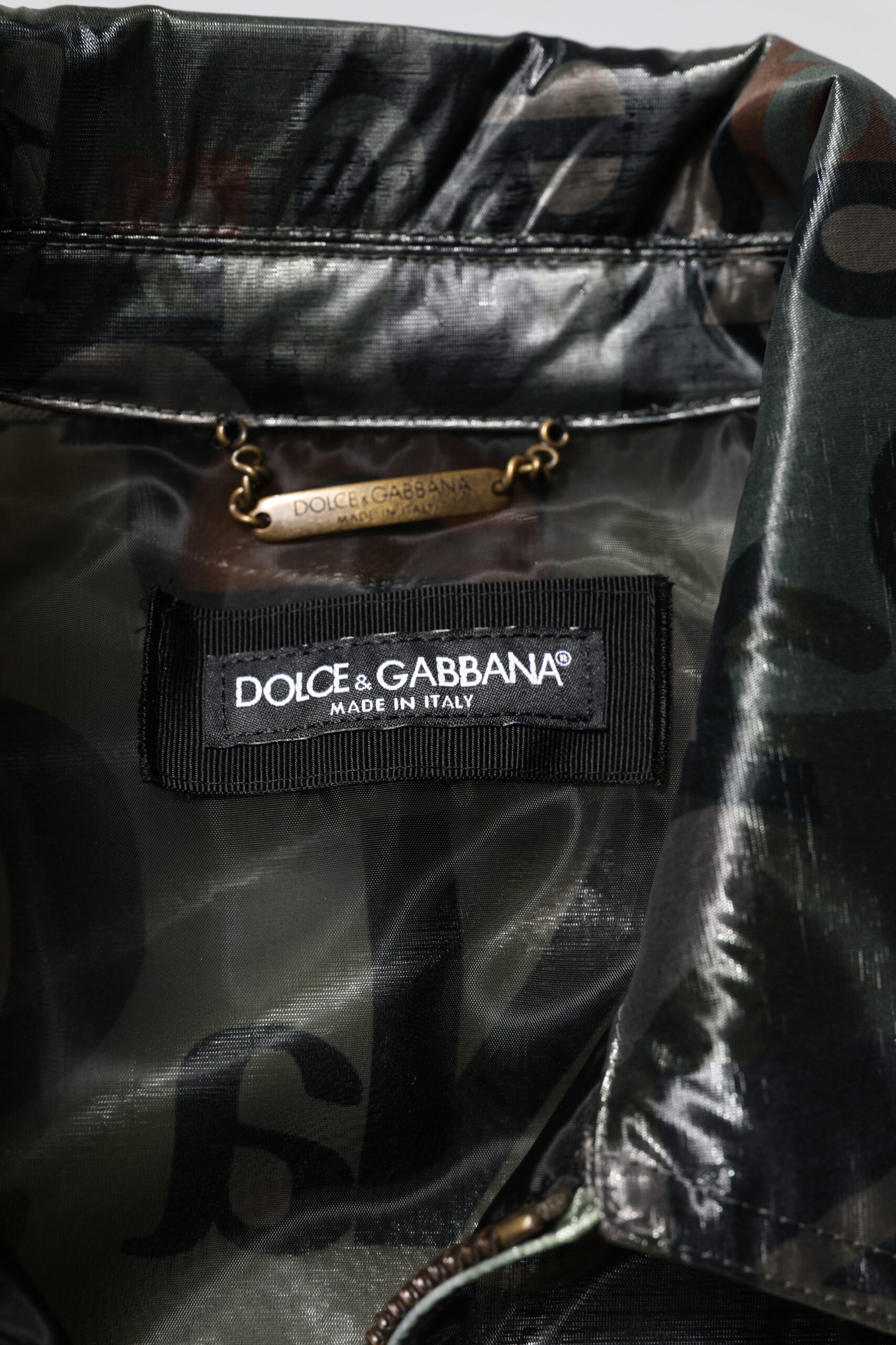 Dolce & Gabbana Green DG Logo Print Bomber Full Zip Jacket