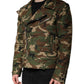 Dolce & Gabbana Multicolor Camouflage Nylon Biker Jacket