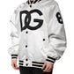 Dolce & Gabbana White DG Logo Polyester Jersey Bomber Jacket