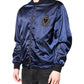 Dolce & Gabbana Blue Nylon DG Crown Full Zip Bomber Jacket