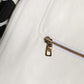 Dolce & Gabbana White Collared Full Zip Biker Coat Jacket