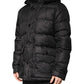 Dolce & Gabbana Black Hooded Parka Coat Winter Jacket