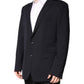 Dolce & Gabbana Dark Blue Wool Single Breasted Coat Blazer