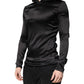 Dolce & Gabbana Black Silk Turtleneck Men Pullover Sweater