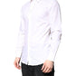 Dolce & Gabbana White Cotton GOLD Dress Formal Collared Shirt