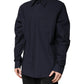 Dolce & Gabbana Dark Blue Cotton Long Sleeve Shirt