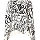 Dolce & Gabbana White Black Logo Print Women Pullover Sweater