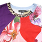 Dolce & Gabbana Multicolor Patchwork Short Sleeve Blouse Top