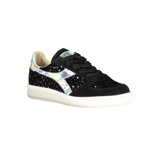 Schwarze Leder-Sneaker für Damen